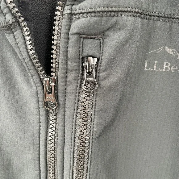 L.L. Bean softshell full zip front lightweight jacket black gray XL Tall XLT - Picture 5 of 11